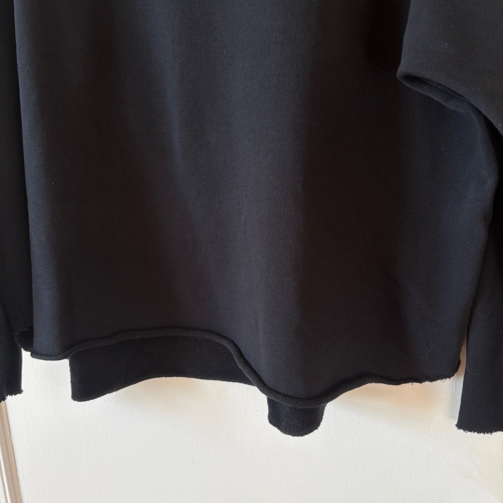 Frank & Eileen Sz M EFFIE Sweatshirt Long-Sleeve Funnel Neck Capelet Navy - Picture 6 of 8